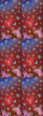 Kahverengi ve kırmızı renkte çiçekli çiçek deseni. Suluboya tarzında kahverengi ve kırmızı renkte çiçekler.