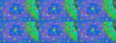 Tony 'nin kumaş kalıbını çiz. Modaya uygun kumaş deseni. Raster illüstrasyonu. Küçük çiçekte sevimli çiçek deseni var..