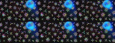 Raster illüstrasyonu. Gri ve mavi renklerde bahar çiçekleri. Yaprak ve çiçeklerin suluboya resimleri, gri ve mavi renkler üzerine çizimler..