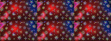 Düz Çiçek Elementleri Tasarımı. Raster illüstrasyonu. Chichi 'nin kumaş kalıbını çiz. Renkli Bahar Teması eskiz kalıbı. Çiçek deseni.