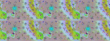 Çiçeğin suluboya çizimlerinin mükemmel deseni. Eski model. Raster illüstrasyonu. Moda baskısı. Dekorasyon ve tasarım için güzel bir desen. Suluboya çizim deseni.