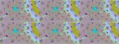 Raster güzel kumaş deseni çiziyor. Düz Çiçek Elementleri Tasarımı. Çiçek deseni. Renkli Bahar Teması çizim şablonu.