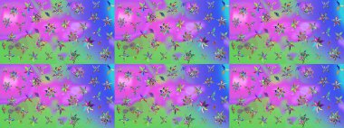 Poster ya da kapak için arka plan. Davetiye ve kartpostal tasarımı için dekoratif çiçek unsurları. Yapraklı çizim şekli. Şirin, zarif çiçekler Raster illüstrasyonu. Tekstil için figür.