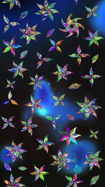 Renkli Bahar Teması eskiz kalıbı. Düz Çiçek Elementleri Tasarımı. Gri ve mavi renkte çiçekler. Çiçekle çizim deseni.