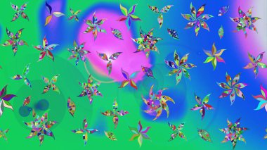 Renkli Bahar Teması eskiz kalıbı. Raster illüstrasyonundaki çiçek desenli çizim. Güzel kumaş deseni. Düz Çiçek Elementleri Tasarımı.