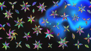 Bahar çiçekleriyle güzel bir çiçek deseni çizmişsin. Raster illüstrasyonu. Güzel kumaş deseni.