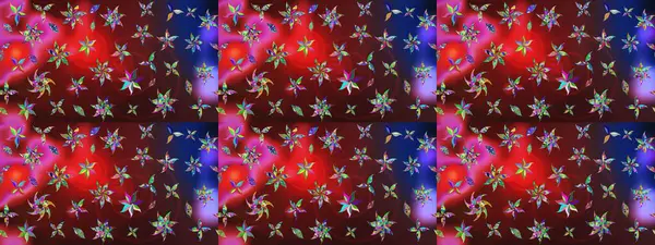 Çiçek desenli çizim. Raster illüstrasyonu. Kırmızı ve kahverengi renkte çiçekler. Asya tekstil tarzında. Düz Çiçek Elementleri Tasarımı. Renkli Bahar Teması çizim şablonu.