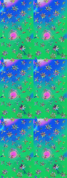 Hediye ambalaj kağıdı, tebrik kartları, posterler ve pankart tasarımı. Raster düz çiçek çizim deseni. Yeşil ve mavi renkte çiçekler.