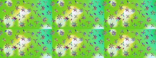 Raster deseni. Bahar çiçekli desen dallı, yeşil ve nötr renkler çiçekli siluet.