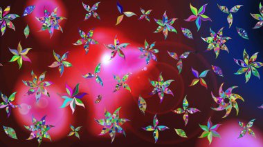 Küçük çiçekteki sevimli çiçek deseni. Robot resim. Raster illüstrasyonu.