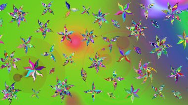 Yeşil ve menekşe renginde zarif çiçek buketi suluboya. Renkli Bahar Teması eskiz kalıbı. Raster illüstrasyonu. Düz Çiçek Elementleri Tasarımı.