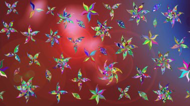 Suluboya çiçekli çiçek deseni. Raster illüstrasyonu. Kahverengi ve kırmızı renkli güzel tekstil.