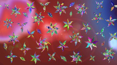 Kabile sanatı boho baskısı, klasik çiçek arkaplanı. Soyut etnik raster çizim kalıbı. Arkaplan dokusu, duvar kağıdı, kahverengi ve pembe renkli çiçek teması.