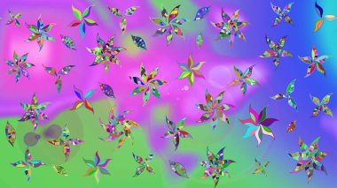 Çiçek kompozisyonu, el boyası, hassas şablon. Üst manzara, yumuşak stil. Mor ve yeşil renklerde manzaralı çiçek deseni. Sevgililer günü ve tebrik kartı konsepti için şık bir davet.