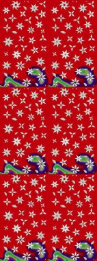 Süslü kumaş deseni. Raster deseni. Çiçekli çiçek deseni, suluboya..