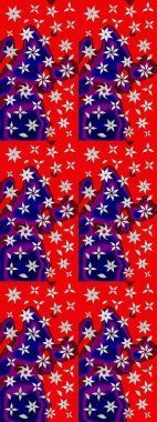 Raster illüstrasyonu. Küçük çiçekteki sevimli çiçek deseni. Nazikçe, yaz çiçekleri kırmızı ve mavi renklerde. Raster deseni.