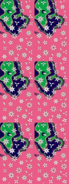 Küçük çiçekteki sevimli çiçek deseni. Robot resim. Raster illüstrasyonu.