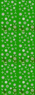 Soyut etnik raster çizim kalıbı. Çiçekler. Vadinin çiçekleri yeşil ve nötr renklerde.