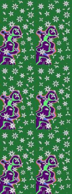 Renkli Bahar Teması eskiz kalıbı. Düz Çiçek Elementleri Tasarımı. Yeşil ve nötr renklerde çiçekler. Çiçekle çizim deseni.