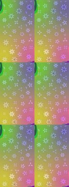 Raster illüstrasyonundaki çiçek desenli çizim. Tarafsız ve yeşil renkte çiçekler.