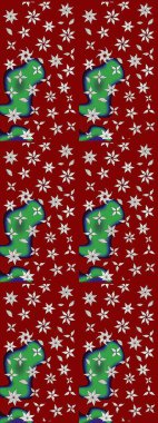 Çiçek desenli çizim. Raster illüstrasyonu. Kırmızı ve nötr renklerde çiçekler. Asya tekstil tarzında. Raster illüstrasyonu.