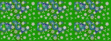 Elle çizilmiş sonbahar çiçeği deseni. Renkli yeşil ve nötr çizim kalıbı. Tekstil ve kapak tasarımı için mükemmel. Doodle tarzı. Yeşil ve nötr renkte çiçekler.