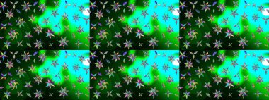 Raster illüstrasyonu. Mavi ve yeşil renkli çiçekler. Çiçek süslemeli çizim deseni.