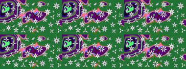 Robot resim. Küçük çiçekteki sevimli çiçek deseni. Raster illüstrasyonu.