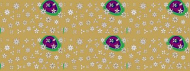 Sarı ve nötr renklerde çiçekler. Raster illüstrasyonu. Küçük çiçekte sevimli çiçek deseni var..