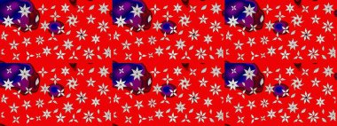 Vadinin çiçekleri kırmızı ve nötr renklerde. Çiçeksel çizim kalıbının çizimi.