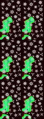 Çiçeksel elementlerle süslenmiş zarif raster dokusu. Siyah ve nötr renkler ve parlak çiçekler üzerine soyut çizim deseni. Küçük çiçekte şirin bir çiçek deseni var..