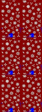 Raster Modaya uygun kumaş deseni. Kırmızı ve nötr renklerde şirin çiçek desenleri. Renkli Bahar Teması eskiz kalıbı. Düz Çiçek Elementleri Tasarımı.