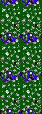 Renkli Bahar Teması eskiz kalıbı. Yeşil ve nötr renklerde çiçekler. Düz Çiçek Elementleri Tasarımı. Sevimli çiçek raster deseni.