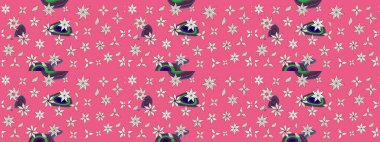 Çiçekli yumuşak bir eskiz şekli. Raster illüstrasyonu. Pembe ve nötr renklerde bahar çiçekleri. Raster çiçekleri klasik tarzda resmedilir..