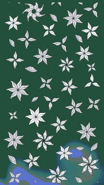 Raster illüstrasyonu. Düz Çiçek Elementleri Tasarımı. Zentangle soyut çiçekleri. Güzel kumaş deseni. Renkli Bahar Teması eskiz kalıbı. Çiçek tozu..