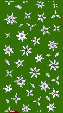 Düz Çiçek Elementleri Tasarımı. Renkli Bahar Teması eskiz kalıbı. Raster Şirin kumaş deseni. Eskiz klasiği.