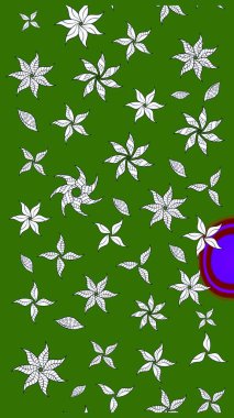 Vadinin çiçekleri yeşil ve nötr renklerde. Çiçeksel çizim kalıbının çizimi.