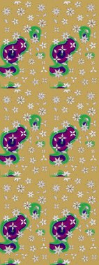 Ev dekoru. Paisley el çizimi elementler. Fantezi çiçekli eskiz deseni, doğal duvar kağıdı, çiçek desenli kıvrımlı illüstrasyon.