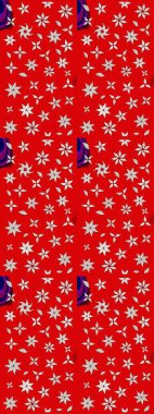 Renkli Bahar Teması eskiz kalıbı. Kırmızı ve nötr renklerde çiçekler. Raster illüstrasyonundaki çiçek desenli çizim. Düz Çiçek Elementleri Tasarımı.