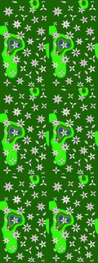 Raster illüstrasyonu. Raster deseni. Küçük çiçekteki sevimli çiçek deseni. Soyut çiçek çizim kalıbı arka planı. Yeşil ve nötr renklerde.