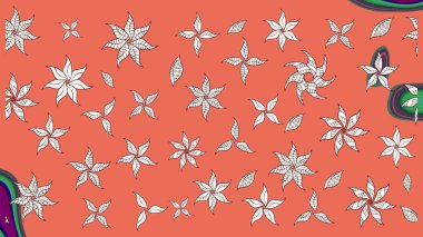 Modern gelişim turuncu ve nötr raster arka plan duvar kâğıdı çizgileri, desenli desenli desenli çiçekler, çiçekli süsler. Çiçekli el çizimi çizimi deseni.