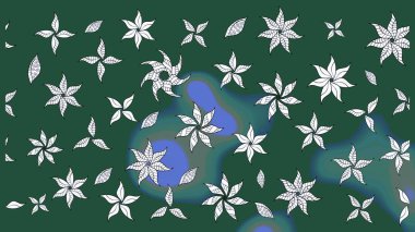 Tekrar eden çiçek arkaplanı, zarif yeşil ve nötr çiçek duvar kağıdı. Yeşil ve nötr renkler üzerine çiçek desenli çizimler, el yapımı papatyalar, papatyalar..