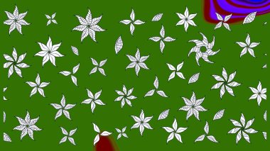 Çocuk stili. Çiçekli eskiz arkaplanı. Renkli Bahar Teması eskiz kalıbı. Düz Çiçek Elementleri Tasarımı.