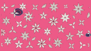 Pembe ve nötr renklerde güzel bir tekstil. Raster illüstrasyonu. Suluboya çiçekli çiçek deseni.