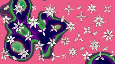 Küçük çiçekteki sevimli çiçek deseni. Güzel karalamalı çiçek desenli çizim. Raster illüstrasyonu. Güzel kumaş deseni.