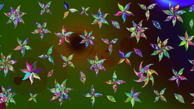 Küçük çiçekli şirin bir desen. Çiçek ve yapraklı çiçek deseni. Raster illüstrasyonu.