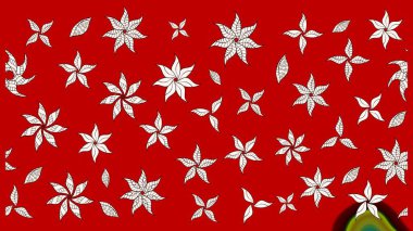 Hediye ambalaj kağıdı, tebrik kartları, posterler ve pankart tasarımı. Raster düz çiçek çizim deseni. Kırmızı ve nötr renkte çiçekler.