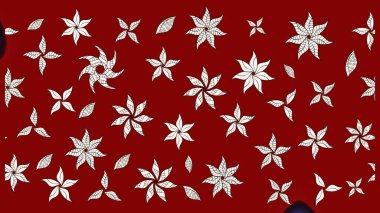 Raster illüstrasyonu. Çiçek desenli çizim. Kırmızı ve nötr renklerde çiçekler. Asya tekstil tarzında. Raster illüstrasyonu.