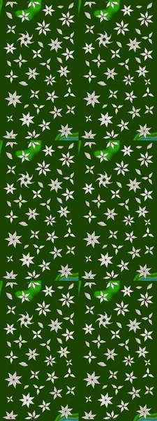 Raster illüstrasyonundaki çiçek desenli çizim. Yeşil ve nötr renkte çiçekler.