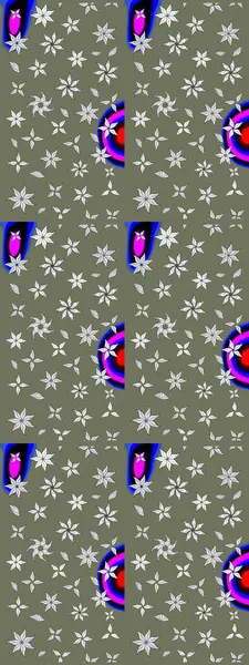 Renkli Bahar Teması eskiz kalıbı. Yeşil ve nötr renklerde çiçekler. Sevimli çiçek raster deseni. Düz Çiçek Elementleri Tasarımı.